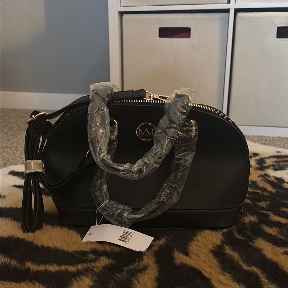 Marilyn Monroe Black Satchel with Gold Hardware